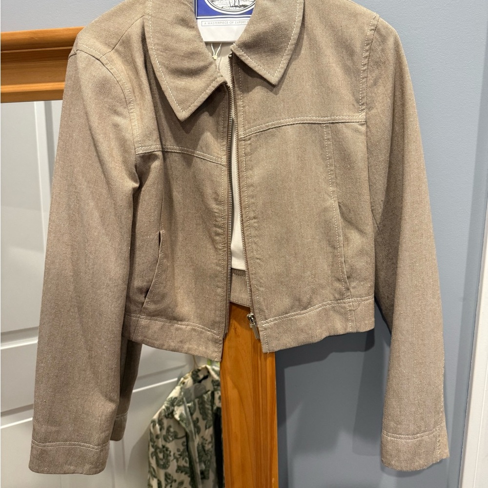 Zara Tan Cropped Jacket